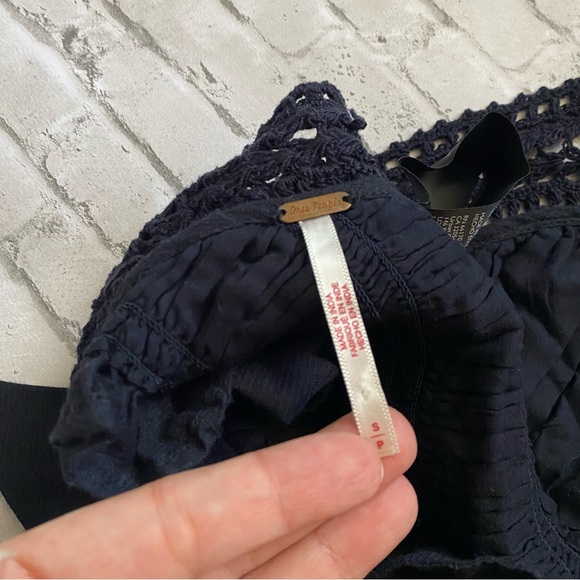 Free People Navy Blue Ellie Crochet Halter Top - Picture 5 of 7